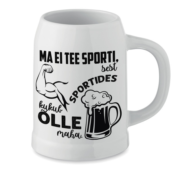 Keraamiline kruus "Ma spordiga ei tegele" Keraamiline kruus "Ma spordiga ei tegele"