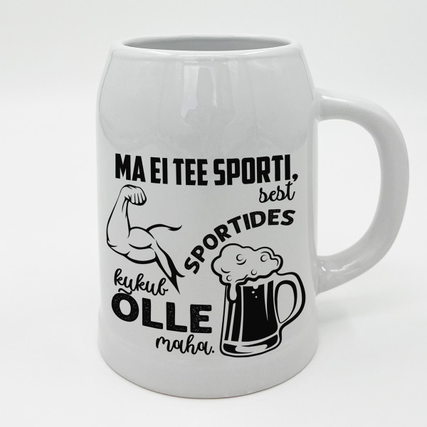 Keraamiline kruus "Ma spordiga ei tegele" Keraamiline kruus "Ma spordiga ei tegele"