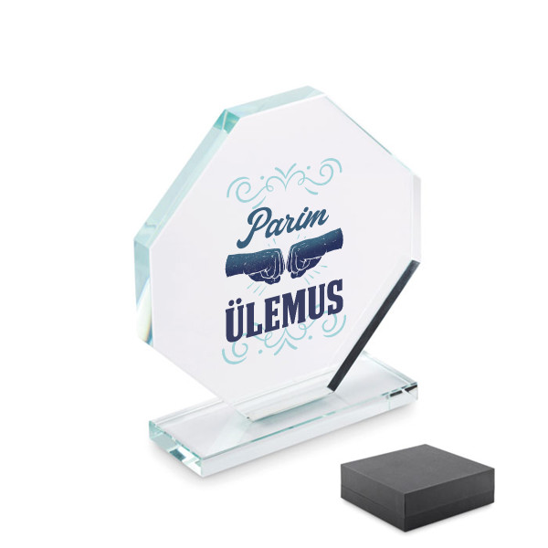 Klaasist trofee kinkekarbis "Parim ülemus" Klaasist trofee kinkekarbis "Parim ülemus"