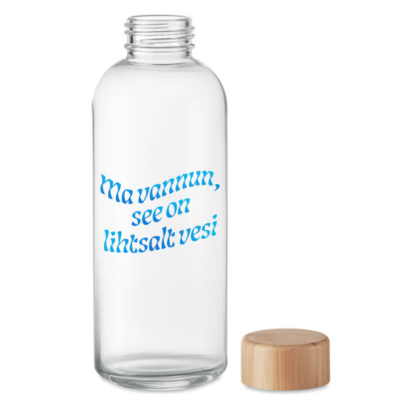 Klaasist veepudel "Ma vannun, see on lihtsalt vesi" (650ml)