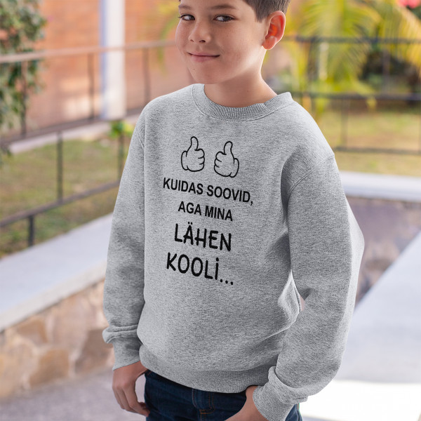 Laste pusa "Ma lähen kooli" (ilma kapuutsita) Laste pusa "Ma lähen kooli" (ilma kapuutsita)