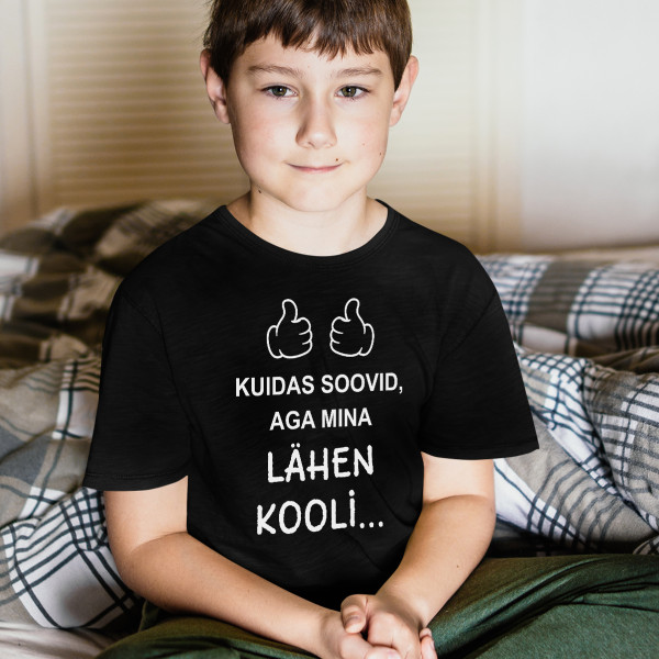 Laste T-särk "Ma lähen kooli"