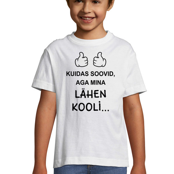 Laste T-särk "Ma lähen kooli"