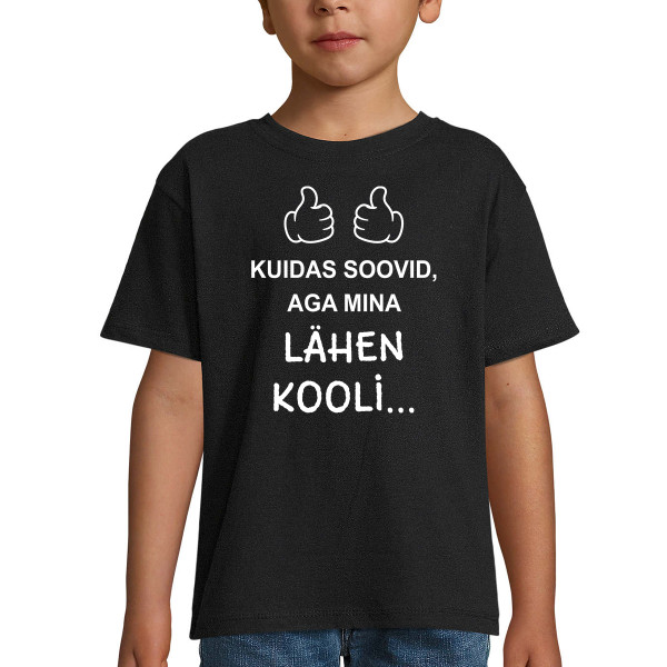 Laste T-särk "Ma lähen kooli"
