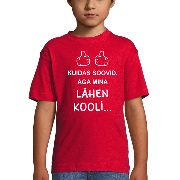 Laste T-särk "Ma lähen kooli"