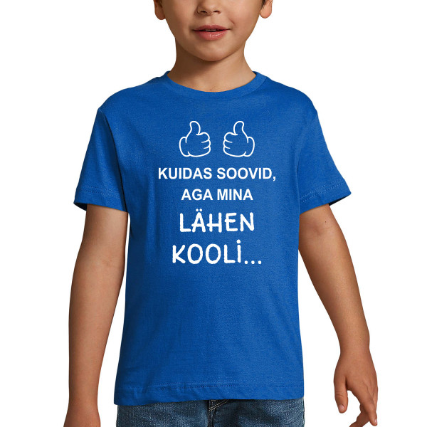 Laste T-särk "Ma lähen kooli"