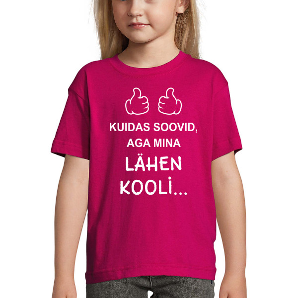 Laste T-särk "Ma lähen kooli"