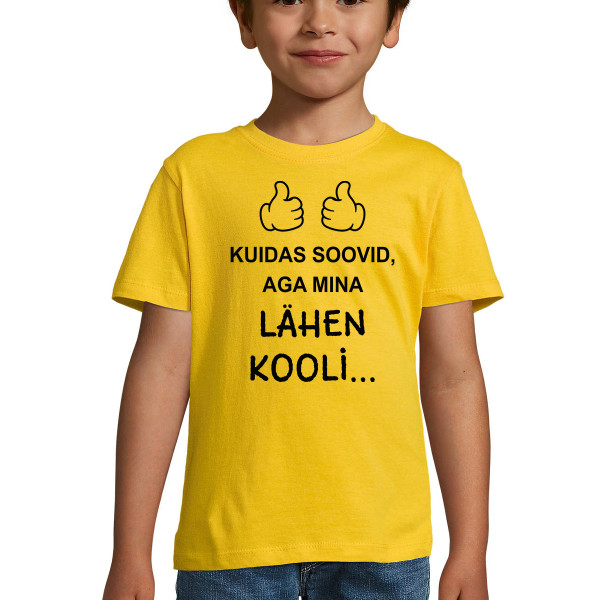 Laste T-särk "Ma lähen kooli"