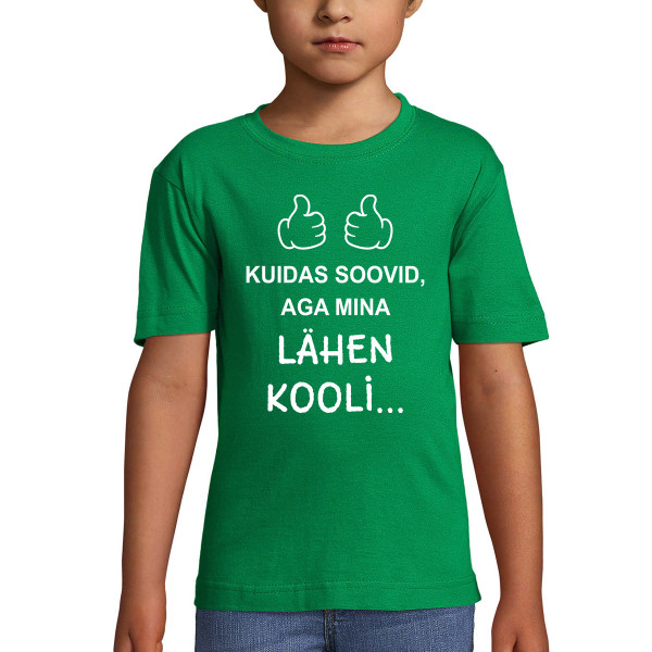 Laste T-särk "Ma lähen kooli"