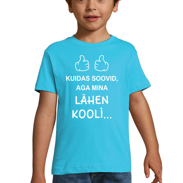 Laste T-särk "Ma lähen kooli"