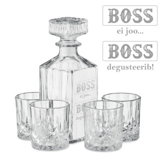 Luksuslik karahvini ja klaaside komplekt "Boss ei joo, boss degusteerib"