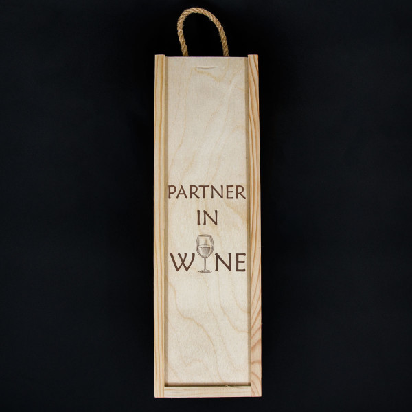 Puidust pudelikarp "Partner in wine"