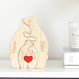 Puidust pusle "Nelja karu perekond" Sinu valitud nimedega