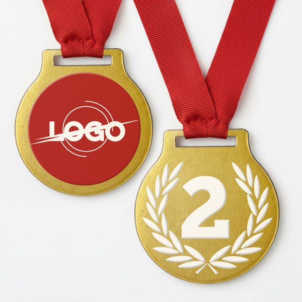 Metallist medal, millel on Sinu valitud number ja teisel pool logo Metallist medal, millel on Sinu valitud number ja teisel pool logo