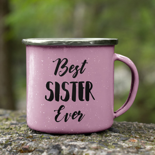 Metallist tass "Best sister ever"