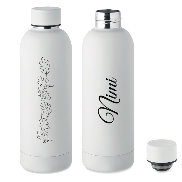 Metallist termopudel "Tammeleht" Sinu valitud nimega (500ml)