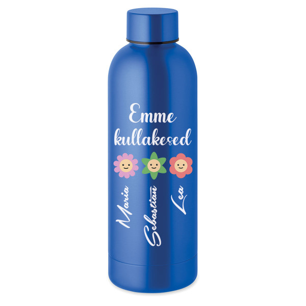 Metallist termospudel "Emme kullakesed" Sinu valitud nimedega (500ml)