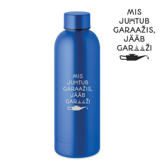 Metallist termospudel "See jääb garaaži" (500ml)