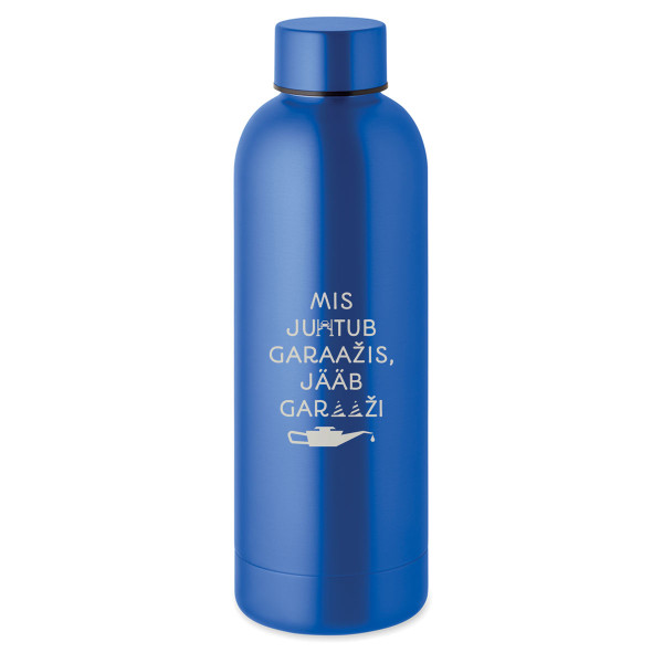 Metallist termospudel "See jääb garaaži" (500ml)