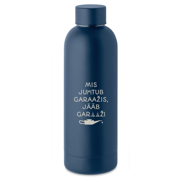 Metallist termospudel "See jääb garaaži" (500ml)