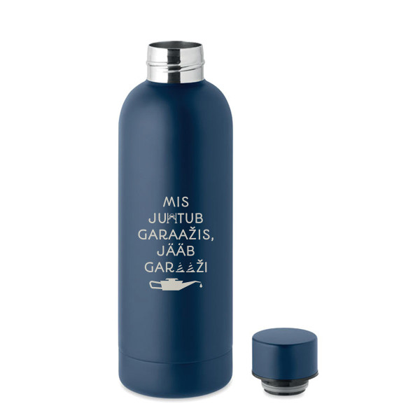 Metallist termospudel "See jääb garaaži" (500ml)