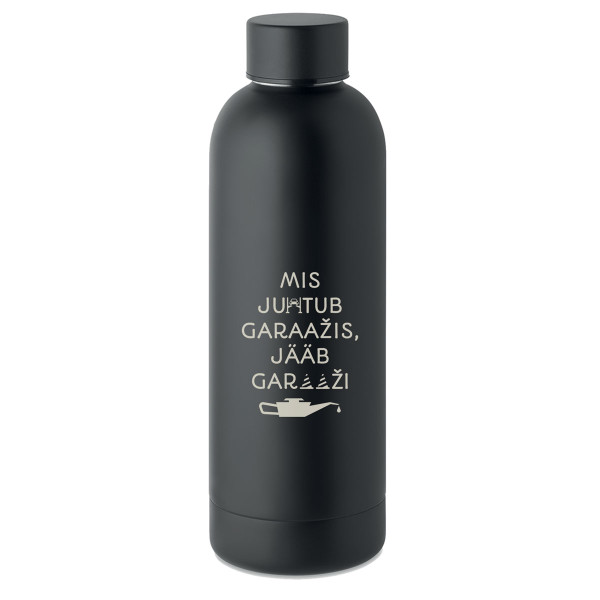 Metallist termospudel "See jääb garaaži" (500ml)