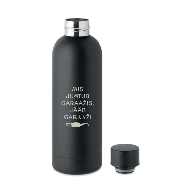 Metallist termospudel "See jääb garaaži" (500ml)