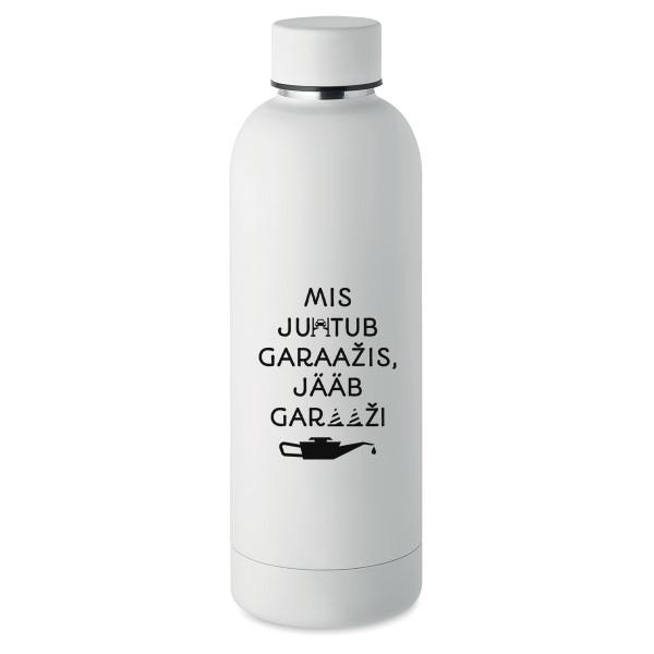 Metallist termospudel "See jääb garaaži" (500ml)