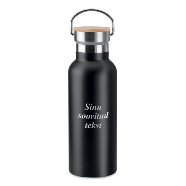 Metallist veepudel "HELSINKI" teie graveeritud tekstiga (500ml)