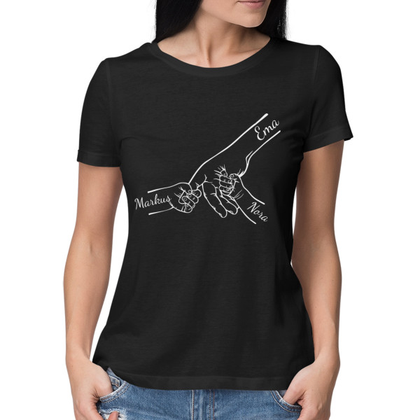 Naiste T-särk "Ema ja lapsed" valitud laste nimedega