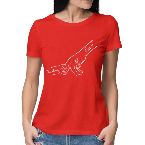 Naiste T-särk "Ema ja lapsed" valitud laste nimedega