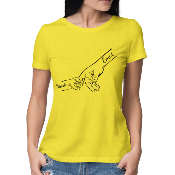 Naiste T-särk "Ema ja lapsed" valitud laste nimedega