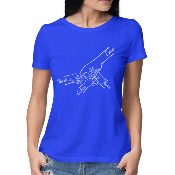 Naiste T-särk "Ema ja lapsed" valitud laste nimedega