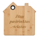 Majakujuline bambusest lõikelaud Sinu valitud tekstiga Majakujuline bambusest lõikelaud Sinu valitud tekstiga
