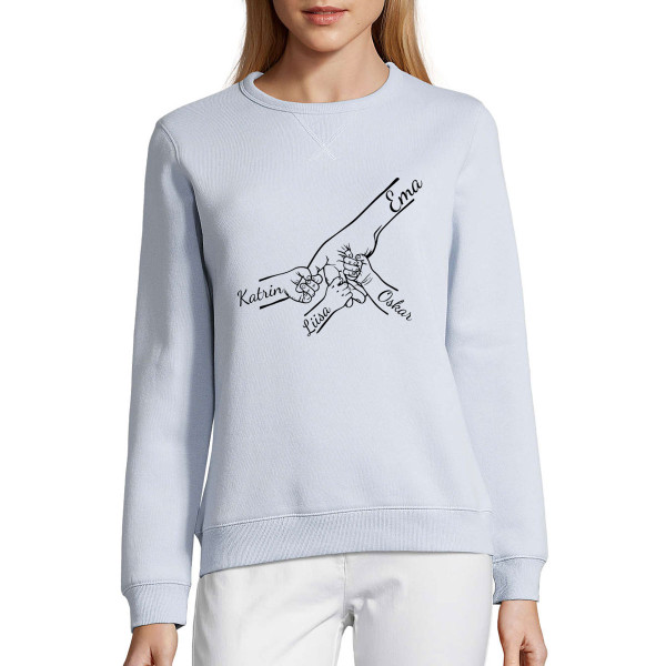 Pastelne pusa "Ema ja lapsed" valitud laste nimedega