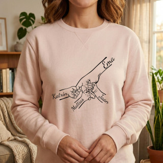 Pastelne pusa "Ema ja lapsed" valitud laste nimedega