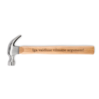 Puidust käepidemega haamer "Iga vaidluse viimane argument!"