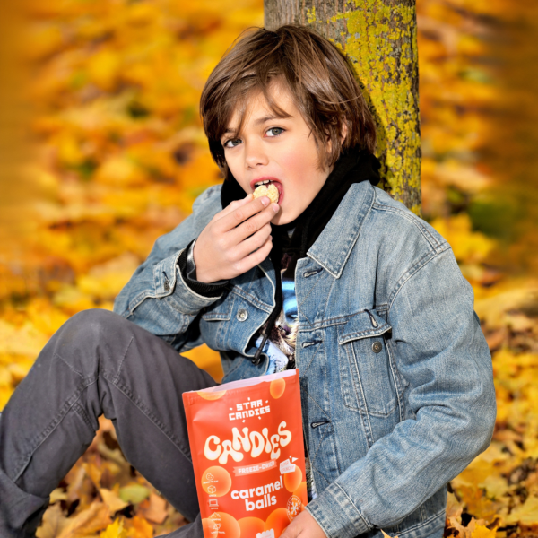 STAR CANDIES külmkuivatatud kommid "Caramel balls", 40g.