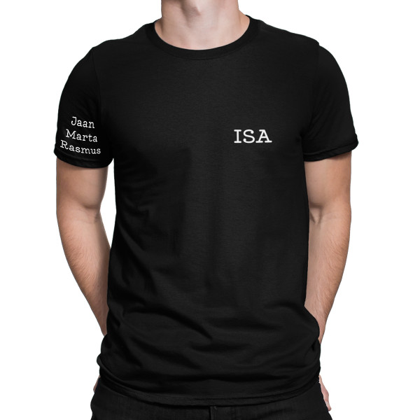 T-särk "Isa" laste nimedega varrukal