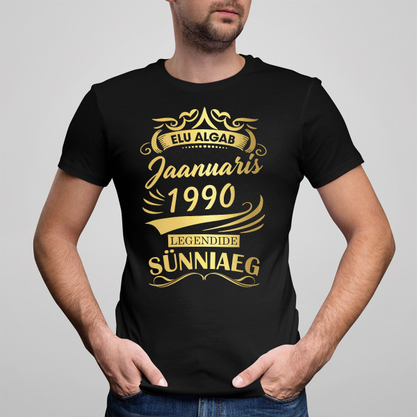 T-särk "Legend" sinu valitud kuupäevaga