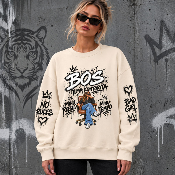 Unisex pastelne pusa "Boss ilma kontorita"