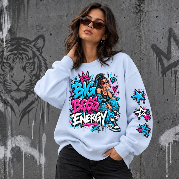 Unisex pastelne pusa "Big Boss Energy"