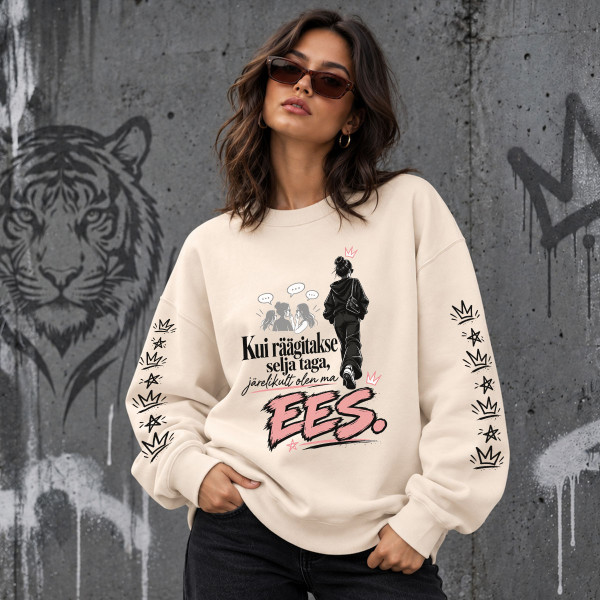 Unisex pastelne pusa "Olen ees"