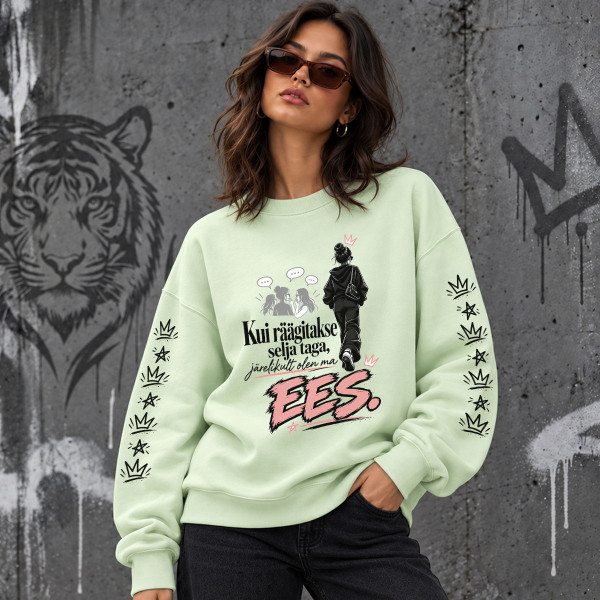 Unisex pastelne pusa "Olen ees"