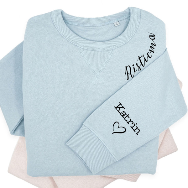 UNISEX pastelne Sully pusa "Ristiema" laste nimedega varrukal