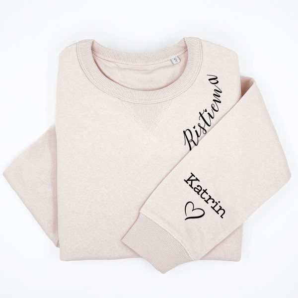 UNISEX pastelne Sully pusa "Ristiema" laste nimedega varrukal