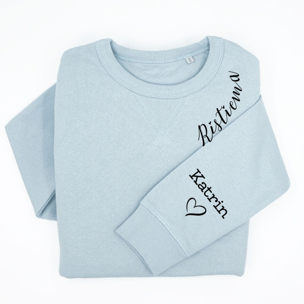 UNISEX pastelne Sully pusa "Ristiema" laste nimedega varrukal