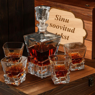 Viskikomplekt puidust karbis "ELIXIR" Sinu valitud tekstiga