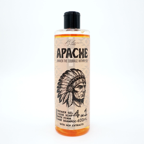 Meeste dušigeel, šampoon, vaht ja seep 4in1 „Apache“ (400ml) Meeste dušigeel, šampoon, vaht ja seep 4in1 „Apache“ (400ml)
