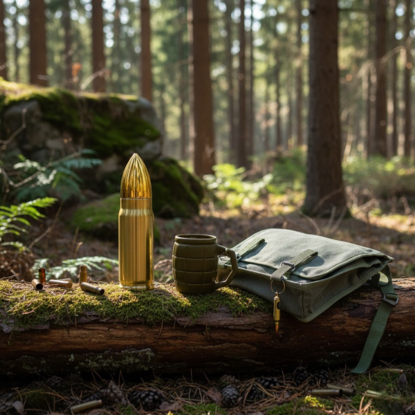 Sõjaväeteemaline kinkekomplekt "Bullet & Grenade"